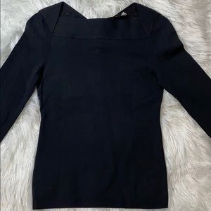 Valentino Black Long Sleeve Lace Back Top